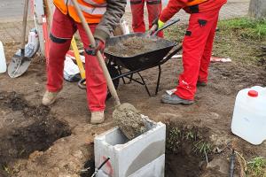 dokončení betonáže základů pro nový technologický objekt